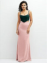 Alt View 1 Thumbnail - Evergreen Crepe Mix-and-Match Midriff Corset Top