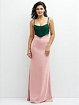 Alt View 1 Thumbnail - Hunter Green Crepe Mix-and-Match Midriff Corset Top