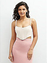 Front View Thumbnail - Ivory Crepe Mix-and-Match Midriff Corset Top