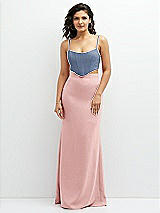 Alt View 1 Thumbnail - Larkspur Blue Crepe Mix-and-Match Midriff Corset Top