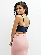 Rear View Thumbnail - Midnight Navy Crepe Mix-and-Match Midriff Corset Top 