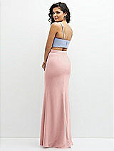 Alt View 2 Thumbnail - Sky Blue Crepe Mix-and-Match Midriff Corset Top