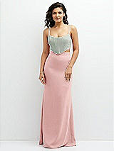 Alt View 1 Thumbnail - Willow Green Crepe Mix-and-Match Midriff Corset Top
