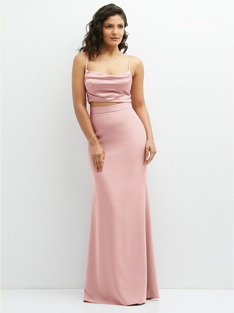 Crepe Maxi Skirt In Ivory | The Dessy Group