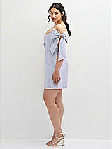 Alt View 3 Thumbnail - Silver Dove Satin Off-the-Shoulder Bow Corset Fit and Flare Mini Dress