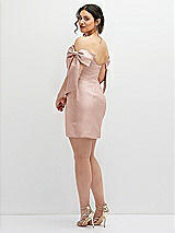 Alt View 4 Thumbnail - Toasted Sugar Satin Off-the-Shoulder Bow Corset Fit and Flare Mini Dress