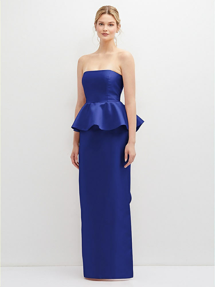 Strapless Bodycon Maxi Bridesmaid Dress With Tiered Ruffle