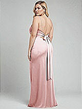 Alt View 3 Thumbnail - Ballet Pink Plunge Halter Open-Back Maxi Bias Dress with Low Tie Back