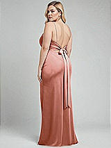 Alt View 3 Thumbnail - Desert Rose Plunge Halter Open-Back Maxi Bias Dress with Low Tie Back