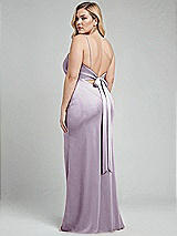 Alt View 3 Thumbnail - Lilac Haze Plunge Halter Open-Back Maxi Bias Dress with Low Tie Back