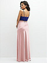 Alt View 2 Thumbnail - Cobalt Blue Satin Mix-and-Match Draped Midriff Top