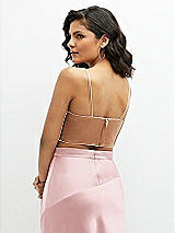 Rear View Thumbnail - Toffee Satin Mix-and-Match Draped Midriff Top