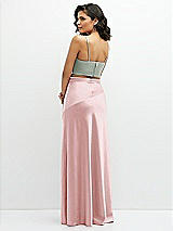Alt View 2 Thumbnail - Willow Green Satin Mix-and-Match Draped Midriff Top