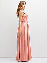 Side View Thumbnail - Rose Adjustable Sash Tie Back Satin Maxi Dress with Full Skirt