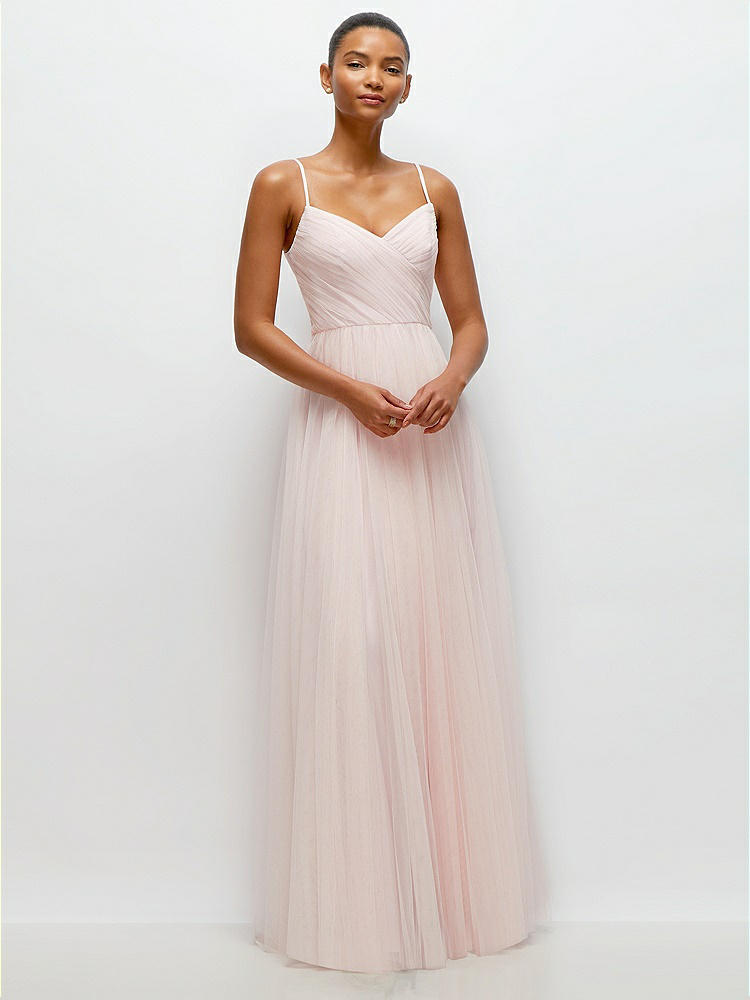 Strapless Twist Cup Tulle Corset Bridesmaid Dress With Full Strapless Twist Cup Tulle Corset Bridesmaid Dress With Full