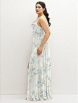 Side View Thumbnail - Bleu Garden Soft Cowl-Neck A-Line Maxi Dress with Adjustable Straps