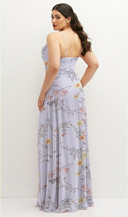 Soft Cowl-neck A-line Maxi Bridesmaid Dress With Adjustable