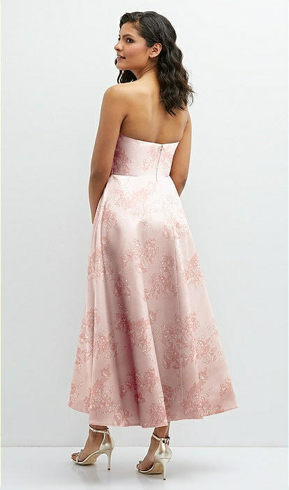 dress a dress 星形ピアス Floral Scoop Neck Corset Satin Maxi Bridesmaid Dress With