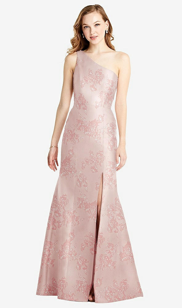 Front View - Bow And Blossom Print Bella Bridesmaids Dress BB137