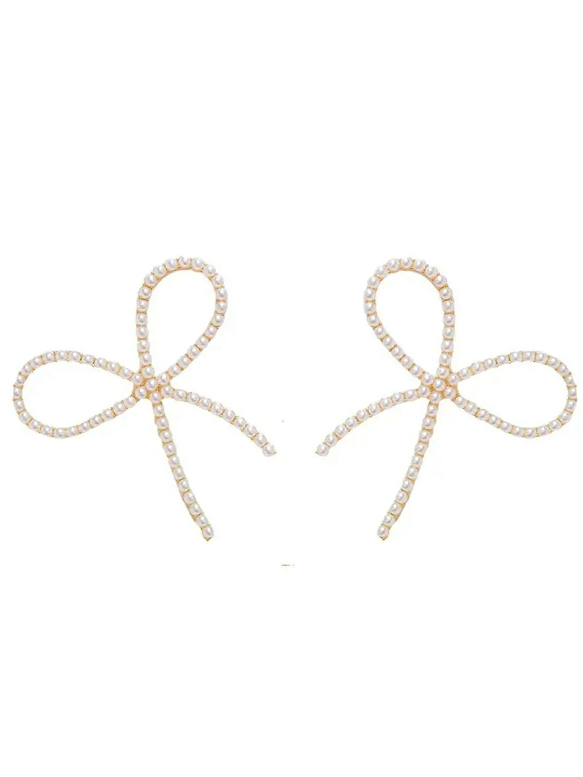 【Monday Edition】24SS PEARL PULL BOW EARRINGS Pearl Bow Statement Earrings In Natural | The Dessy Group