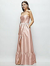 Side View Thumbnail - Toasted Sugar Strapless Cat-Eye Boned Bodice Maxi Dress with Ruffle Hem
