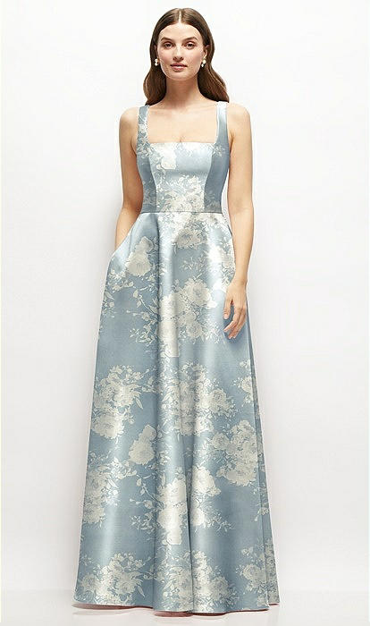 Dress a Dress ピアス　サファイア Strapless Heritage Floral Jacquard Column Bridesmaid Dress