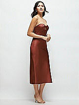 Side View Thumbnail - Auburn Moon Strapless Bow-Bandeau Cutout Satin Midi Slip Dress