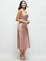 Side View Thumbnail - Neu Nude Strapless Bow-Bandeau Cutout Satin Midi Slip Dress