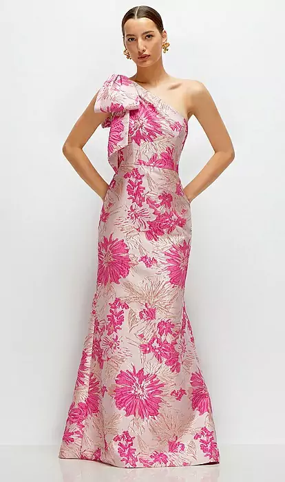 Magenta Floral Dress - Bustier Dress - Sleeveless Midi Dress