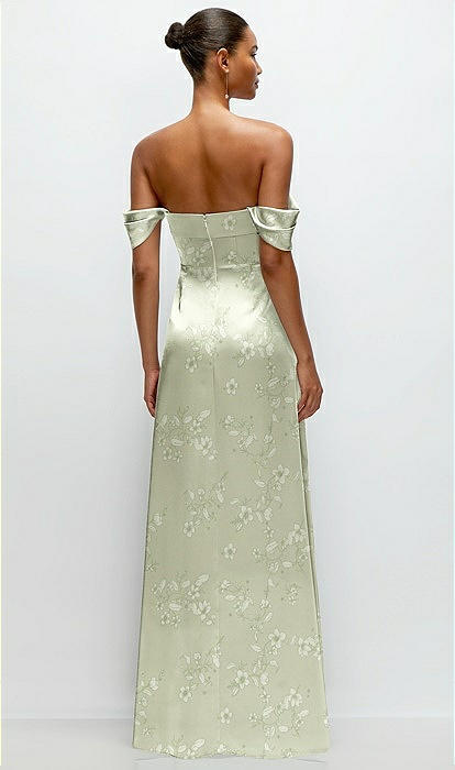 Floral A-line Satin Maxi Bridesmaid Dress With Convertible