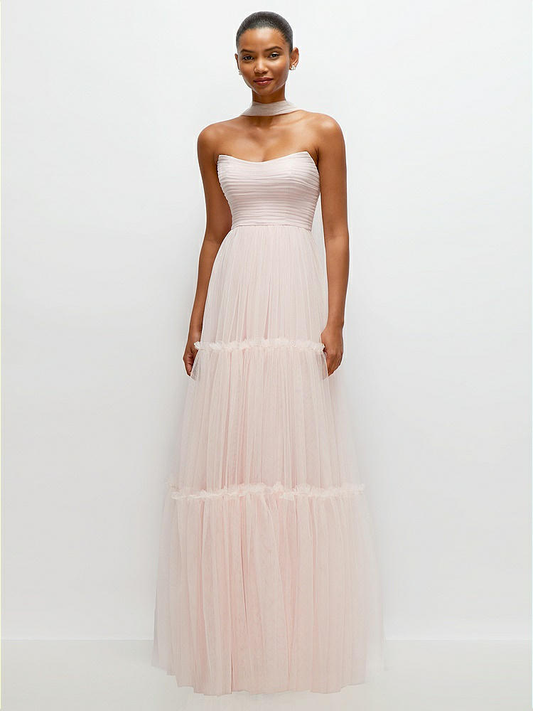 Bustier-style Neu Tulle Tiered Maxi Bridesmaid Dress With
