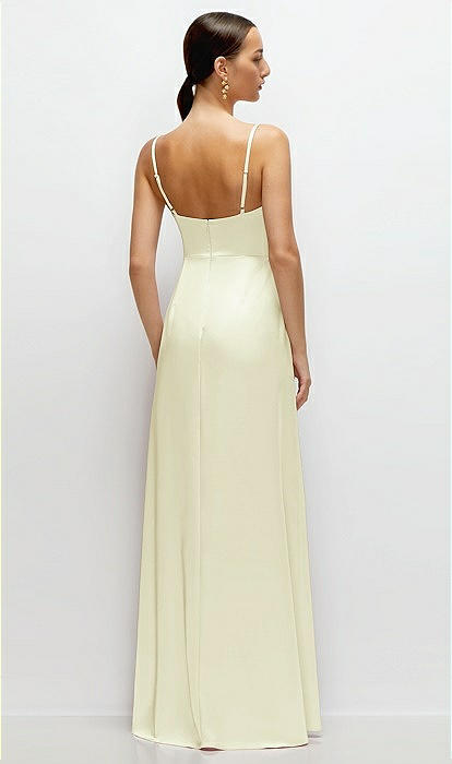 Cowl Neck Satin Maxi Bridesmaid Dress With Adjustable