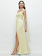 Front View Thumbnail - Butter Yellow Skinny Chiffon Scarf