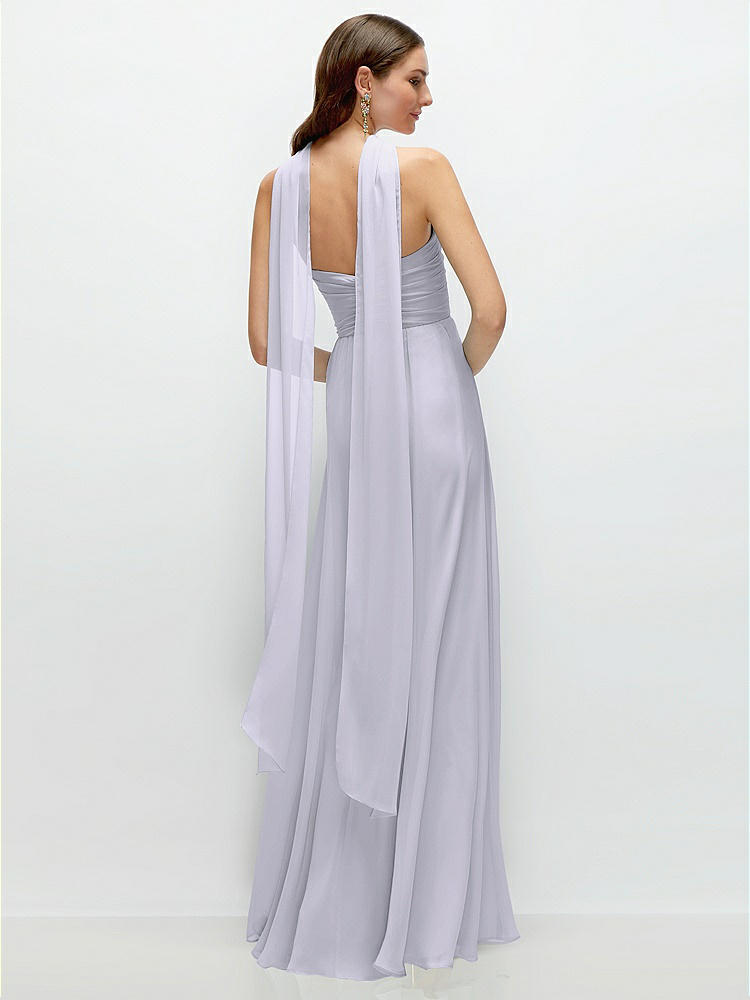 Back View - Silver Dove Skinny Chiffon Scarf