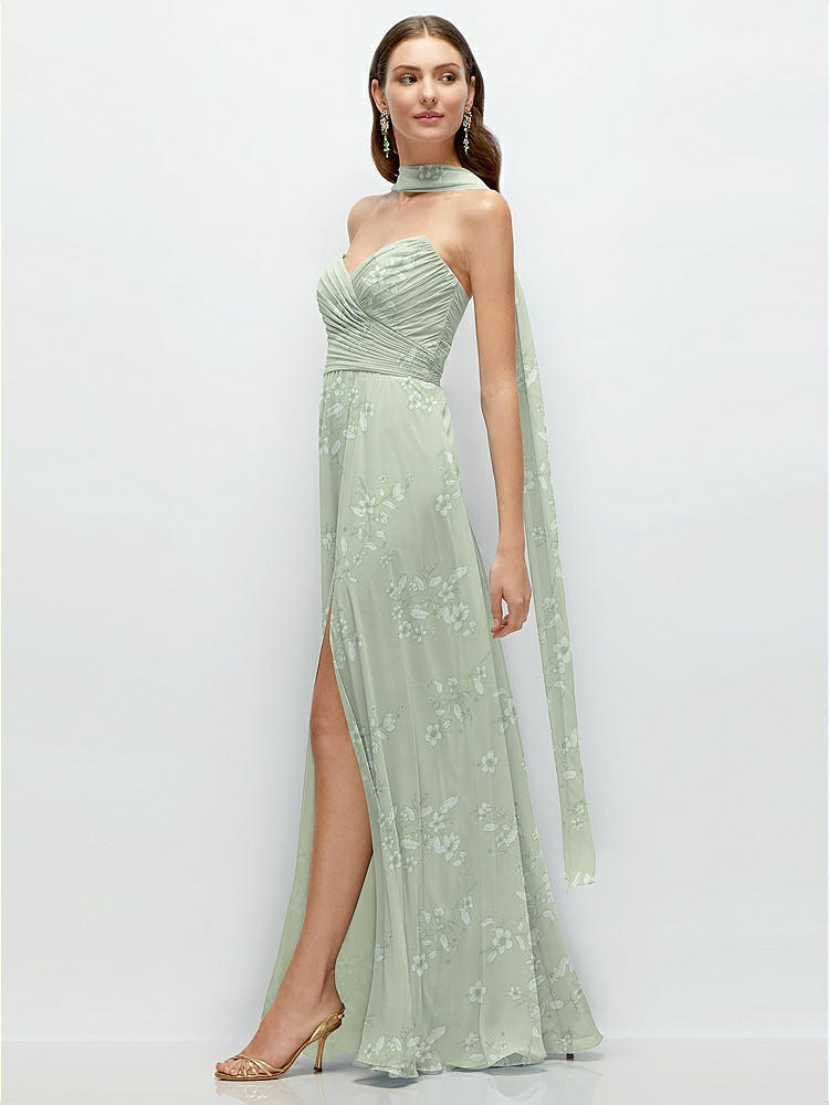 Chiffon One-shoulder Maxi Bridesmaid Dress With Circle Skirt