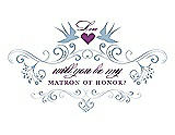 Front View Thumbnail - Pale Blue & Orchid Will You Be My Matron of Honor Card - Classic