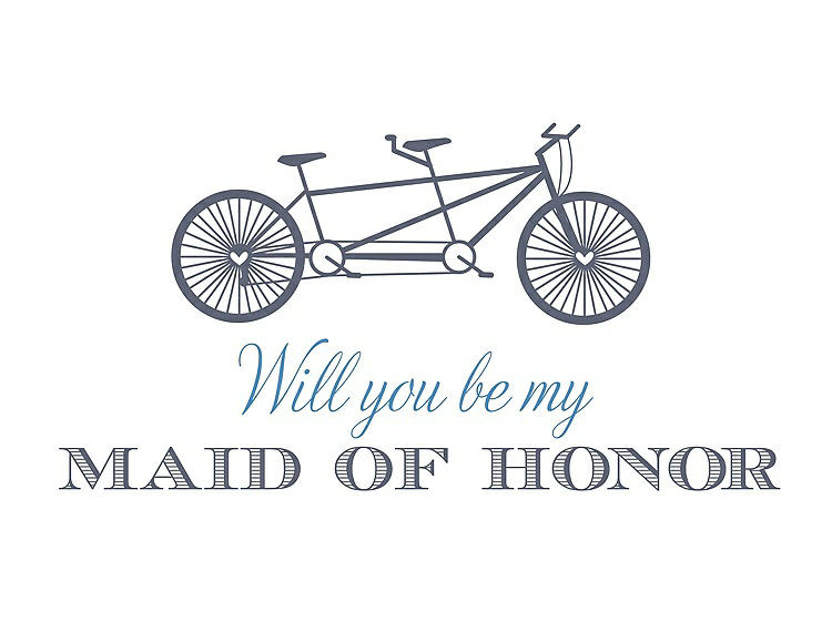 Front View - Blue Steel & Cornflower Will You Be My Maid of Honor - Bike