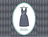 Front View Thumbnail - Blue Steel & Pantone Turquoise Will You Be My Bridesmaid Card - Dress
