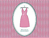 Front View Thumbnail - Begonia & Pantone Turquoise Will You Be My Bridesmaid Card - Dress