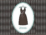 Front View Thumbnail - Chocolate & Pantone Turquoise Will You Be My Bridesmaid Card - Dress