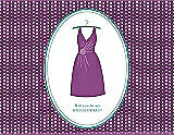 Front View Thumbnail - Dahlia & Pantone Turquoise Will You Be My Bridesmaid Card - Dress