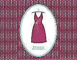 Front View Thumbnail - Fruit Punch & Pantone Turquoise Will You Be My Bridesmaid Card - Dress