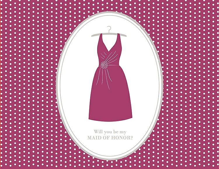 Front View - Berry Twist & Oyster Will You Be My Maid of Honor Card - Dress