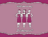 Front View Thumbnail - Watermelon & Rosebud Will You Be My Bridesmaid Card - Girls