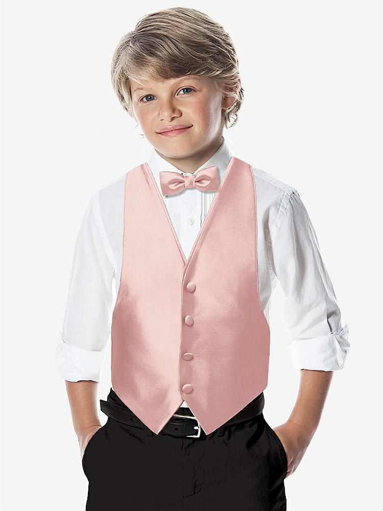 Front View - Rose Yarn-Dyed Boy's Backless Vest by After Six
