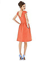 Alt View 2 Thumbnail - Fiesta Bateau Neck Cap Sleeves Cocktail Bridesmaid Dress