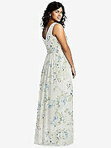 Alt View 2 Thumbnail - Bleu Garden Sleeveless Draped Chiffon Maxi Dress with Front Slit