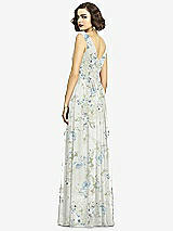 Alt View 5 Thumbnail - Bleu Garden Sleeveless Draped Chiffon Maxi Dress with Front Slit