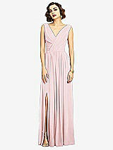 Alt View 3 Thumbnail - Ballet Pink Sleeveless Draped Chiffon Maxi Dress with Front Slit