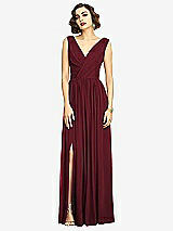Alt View 3 Thumbnail - Cabernet Sleeveless Draped Chiffon Maxi Dress with Front Slit